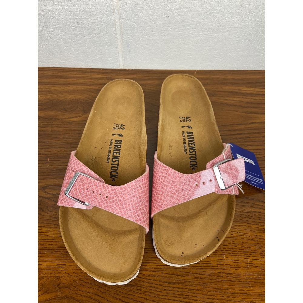 NWT Birkenstock Madrid BS Magic Snake Rose Sandals Slide Narrow Fit Size 11